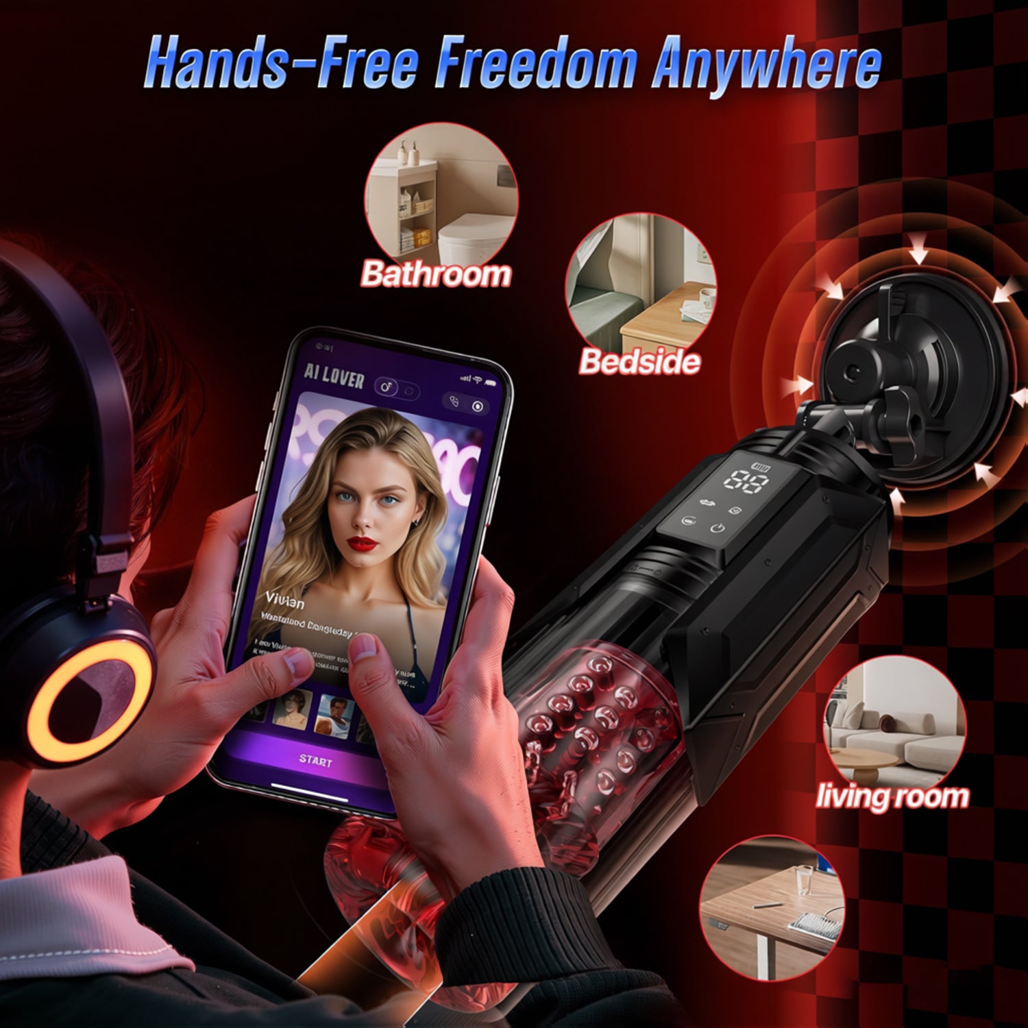 Hulk Male Masturbator Sex Toy,Dual Vibration & Suction Stimulation, Masturbator Stroker with 7 Sucking Thrusting Rotating & 7 Licking Modes