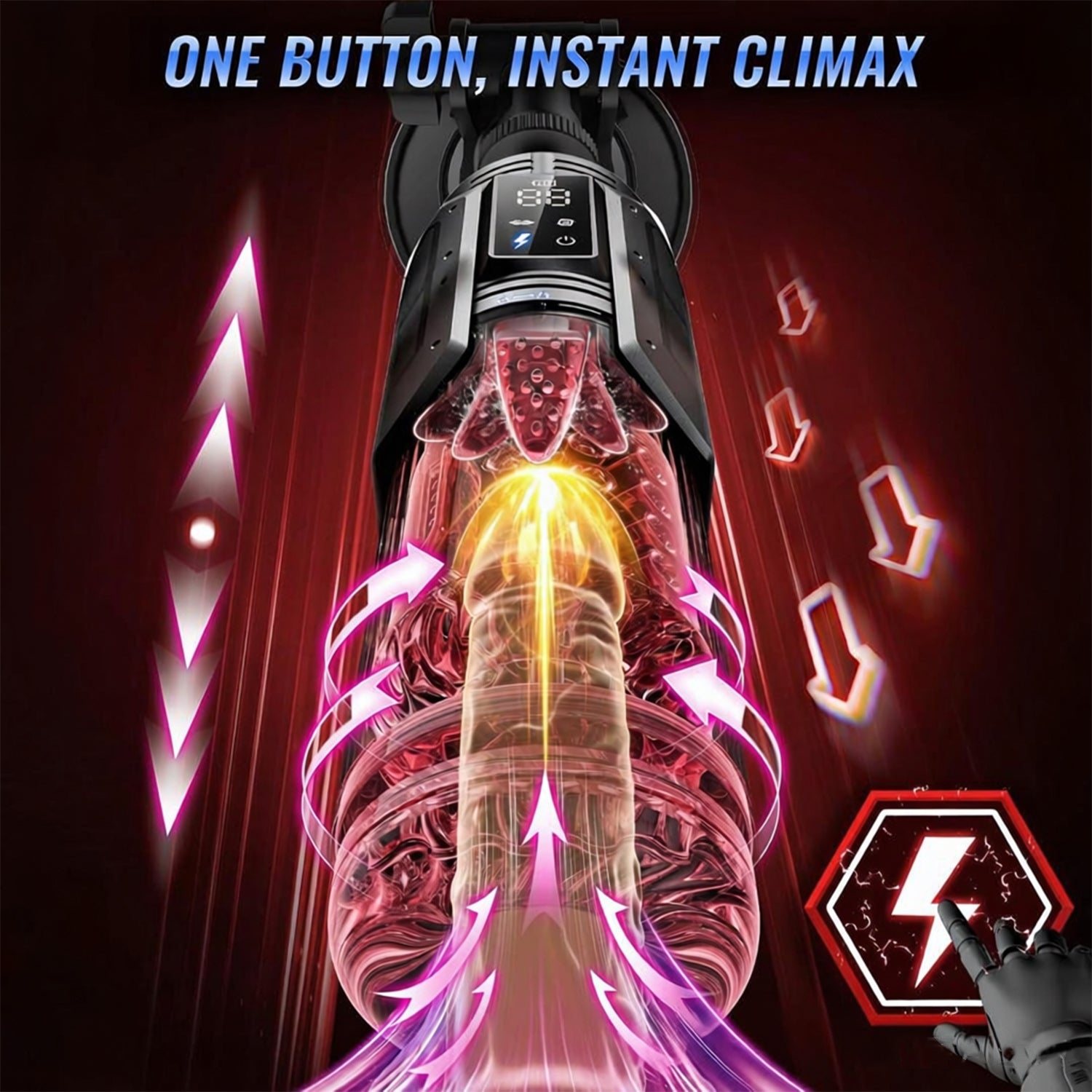 Hulk Male Masturbator Sex Toy,Dual Vibration & Suction Stimulation, Masturbator Stroker with 7 Sucking Thrusting Rotating & 7 Licking Modes