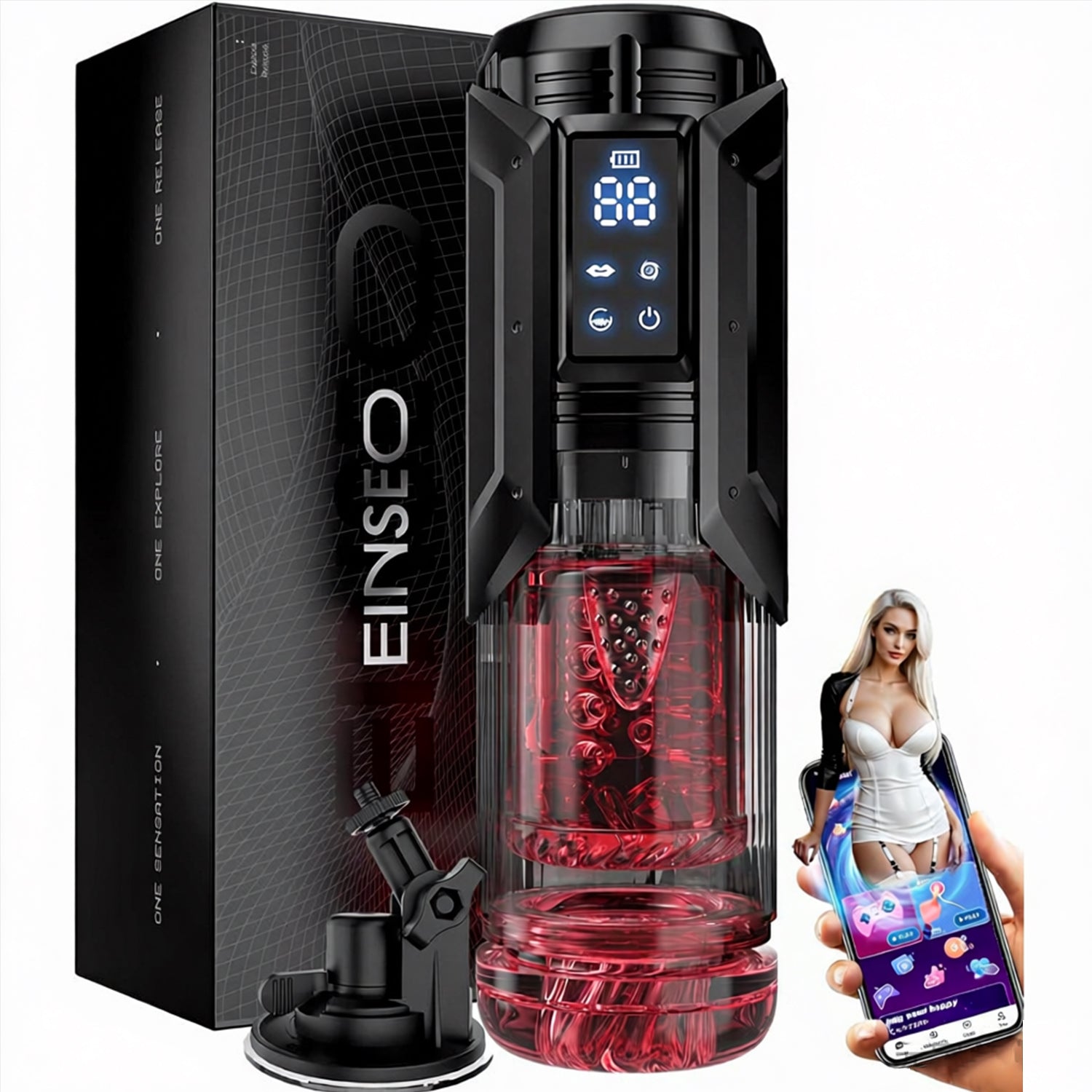 Hulk Male Masturbator Sex Toy,Dual Vibration & Suction Stimulation, Masturbator Stroker with 7 Sucking Thrusting Rotating & 7 Licking Modes