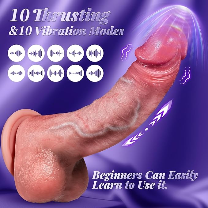 Realistic Electric Dildo Vibrator with Suction Cup, Soft Silicone Female Masturbator, Lifelike Penis Adult Sex Toy for Women