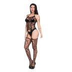 Sexy Jacquard Lace Lingerie Set - Hollow Out Bra & Garter Suspender Set
