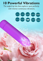 Small Bullet Vibrator for Women: Waterproof Mini Clit Vibrator with 10 Modes, Full Silicone Vibrating Finger Massager for G Spot Nipple,