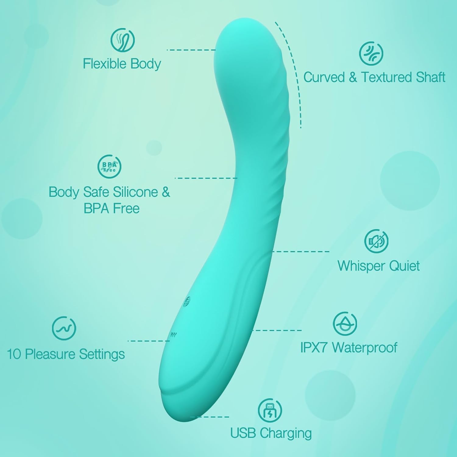 Powerful G Spot Vibrator for Deep Penetration, Adult Sex Toys for Women and Couples, Realistic Full Silicone Soft Vibrating Dildo Massager for Clitoral and Anal Stimulation