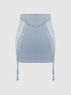 Serenity Lace & Satin Backless Half Skirt - Frederick's of Hollywood