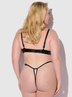 Phoenix Patent Underwire Unlined Grommet Bra & Crotchless Panty Set - Frederick's of Hollywood