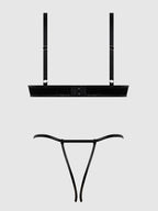 Phoenix Patent Underwire Unlined Grommet Bra & Crotchless Panty Set - Frederick's of Hollywood