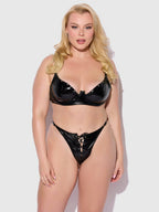 Phoenix Patent Underwire Unlined Grommet Bra & Crotchless Panty Set - Frederick's of Hollywood