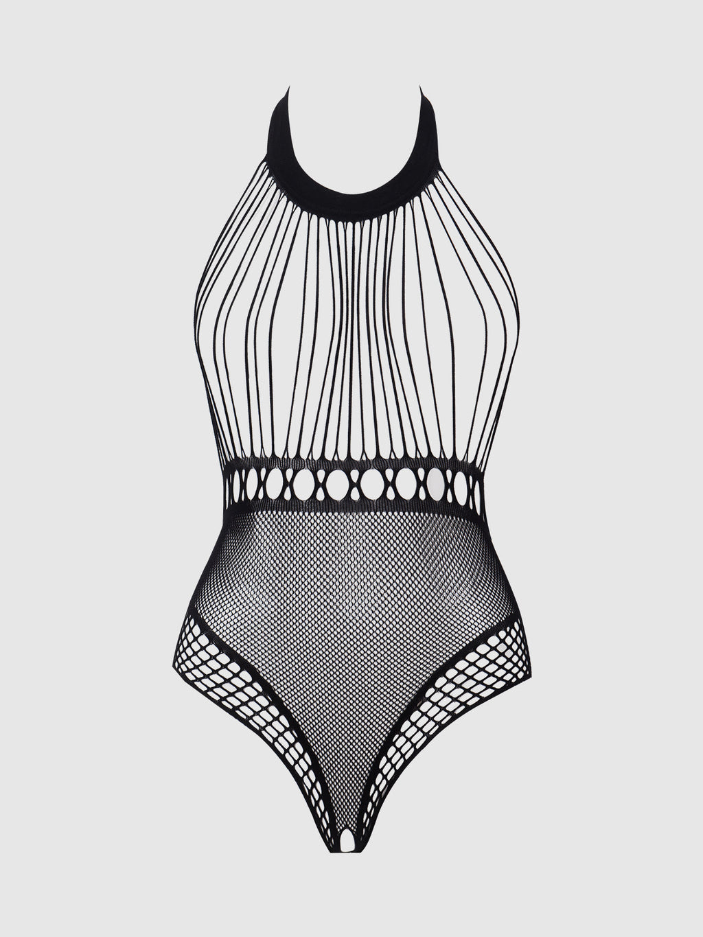 Halter Teddy Open Bust Bodystocking - Frederick's of Hollywood