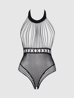 Halter Teddy Open Bust Bodystocking - Frederick's of Hollywood