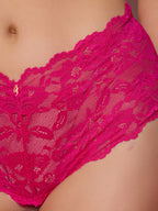 Mabel Crotchless Lace Up Back Cheeky - Frederick's of Hollywood