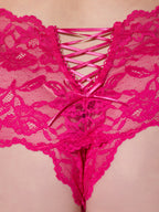 Mabel Crotchless Lace Up Back Cheeky - Frederick's of Hollywood