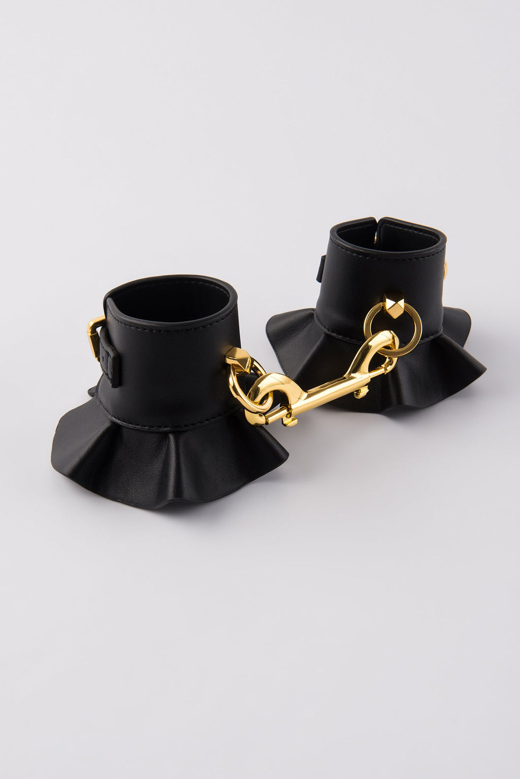Leather-Like Ruffle Bondage Hand Cuffs - Frederick's of Hollywood