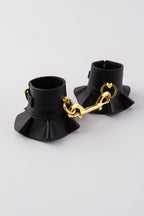 Leather-Like Ruffle Bondage Hand Cuffs - Frederick's of Hollywood