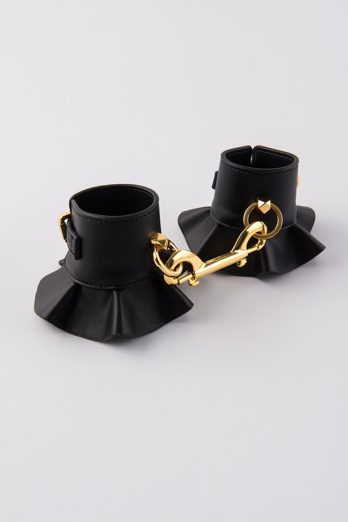 Leather-Like Ruffle Bondage Hand Cuffs - Frederick's of Hollywood