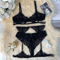 Women's Lace Lingerie Set – Sheer See-Through Cut-Out Erotic Underwear