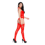 Sexy Jacquard Lace Lingerie Set - Hollow Out Bra & Garter Suspender Set