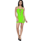 Sexy Fishnet Lingerie Dress - Strappy Hollow Mesh Bodycon Mini Dress